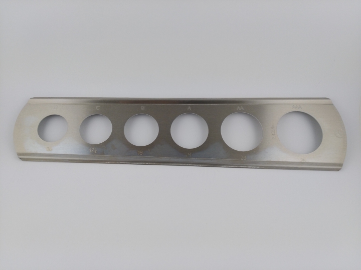 Caliper stick for peaches diameter from AAA to D