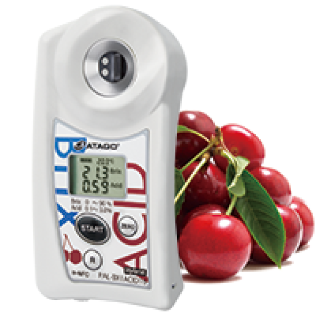 Digital acidimeter/refractometer for cherries